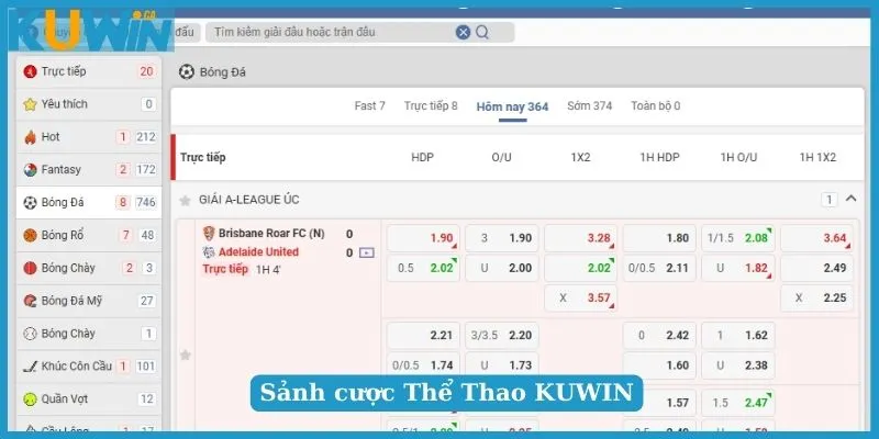 Những sảnh cược Thể Thao KUWIN đáng trải nghiệm